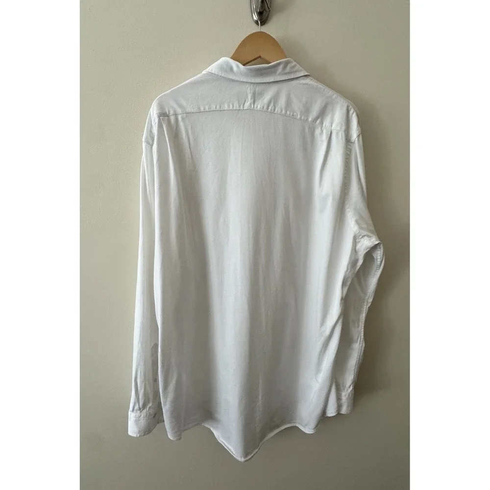 Polo Ralph Lauren Knit Oxford Shirt XXL White Navy Pony Soft Stretch Fabric